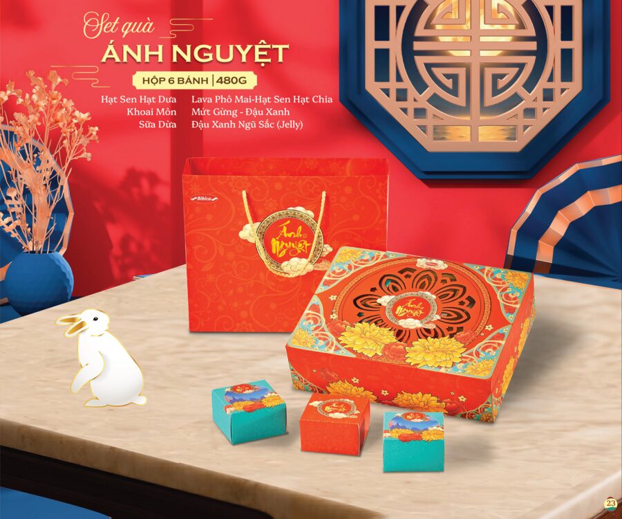 Set quà Ánh Nguyệt Bibica 2026 — 480g 6 bánh